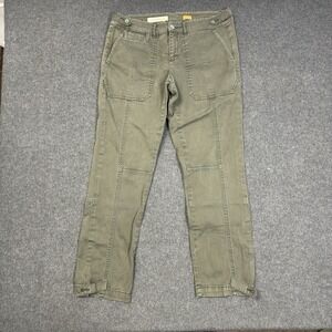 Pilcro Anthropologie Faux Leather Moto Pants Green Skinny 29